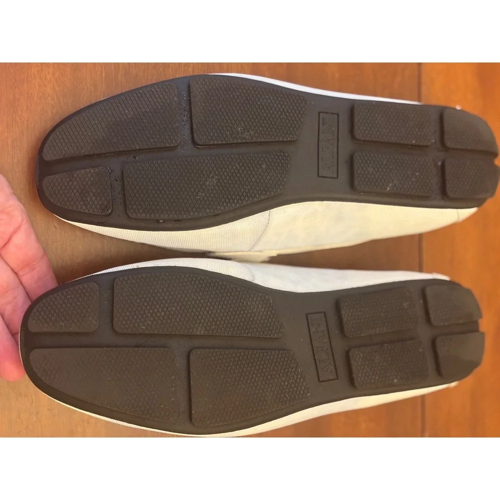 Alfani Iker Penny Loafer Driver Mens 8M White Memory Foam Slip On Good